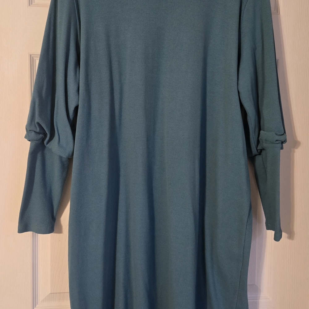 Elegant Long Sleeve Teal Dress
